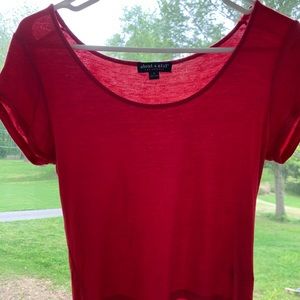 red slight crop top